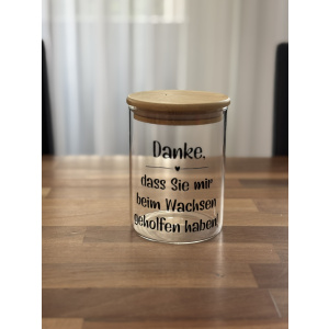 Glas Grösse S - Danke